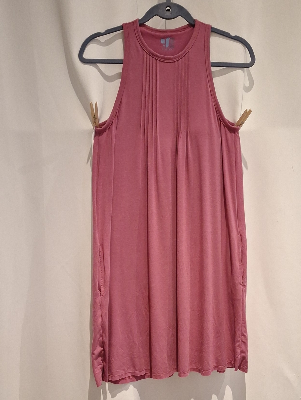 Shebird Sleeveless Pleated Swing Tank Dress - Dusty Rose